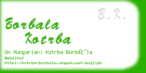 borbala kotrba business card